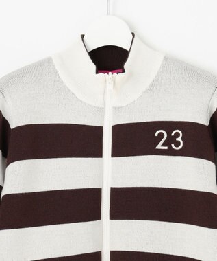 23区GOLF 【WOMEN】リバーシブルニットブルゾン ダークブラウン系2