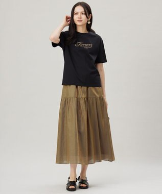 自由区 L 【洗える】グラフィックロゴ Tシャツ ブラック×ゴールド