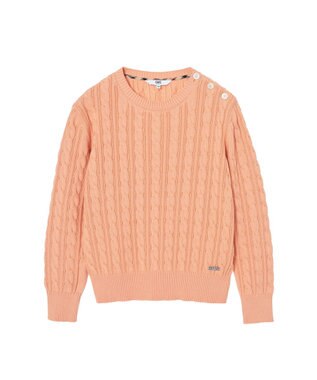 DAKS ミックスケーブル ニットプルオーバー（無撚コットン） キャニオンサンセット