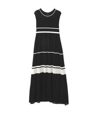 YECCA VECCA 【尾崎紗代子さん着用】透かし編みニットワンピース Black