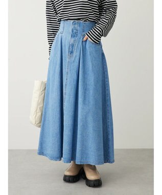 Green Parks ・ＳＵＧＡＲ　ＳＰＯＯＮ　コルセット風フレアスカート Light Indigo