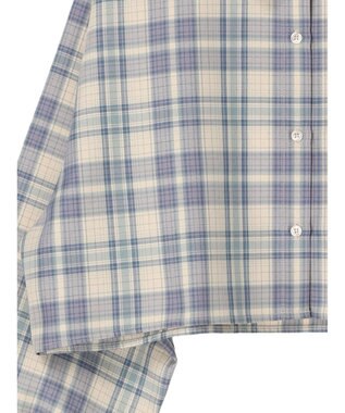 earth music&ecology ＣＨＥＣＫショートシャツジャケット Check Blue