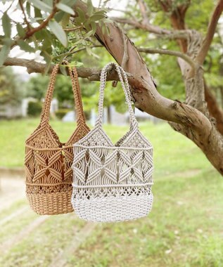 ROOTOTE 1149【カゴバッグ】LT.デリ.マクラメ-C 01：グレー