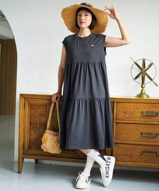 tsumori chisato SLEEP ツモリチサト ワンピース 綿混ベア天竺素材(本体) 1分袖 半袖 ロング丈 レディース UNT125/ワコール