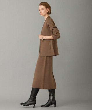 ICB 【洗える】シンセティックヤーンスムース ニットスカート モカ系