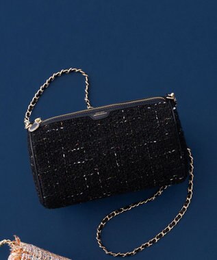 23区 GIOLICAツイード シリンダー ショルダーバッグ