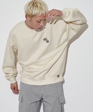 WEGO 【ユニセックス着用ITEM/裏起毛】別注BENDAVISワンポイントプルオーバー オフホワイト