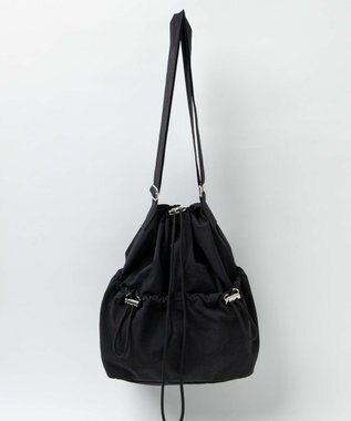 WEGO ナイロン巾着ショルダー ブラック