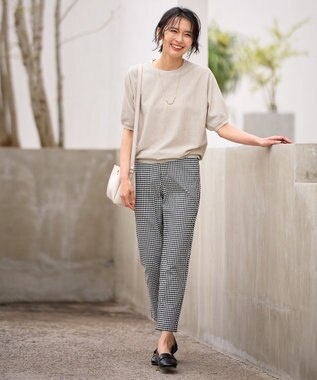 ANY 【洗濯機可/UVケア】ラメニットドルマンプルオーバー ベージュラメ