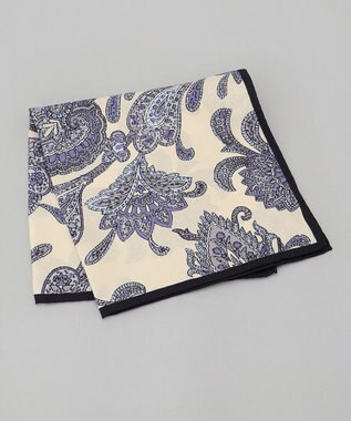 GOTAIRIKU 日本製【シルク100％】シーズナルチーフ ネイビー系4