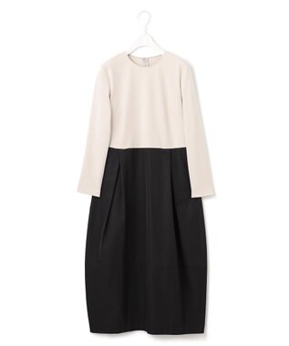 ICB 【洗える】 メモリーコンビドレス トープ×ブラック系