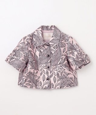 GRACE CONTINENTAL ボタニカルジャガードシャツ ピンク