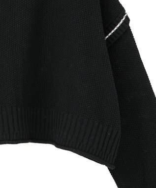 earth music&ecology 【洗濯機洗い可 / 選べる丈】アンチピリングC/A選べる丈配色ニット ブラック