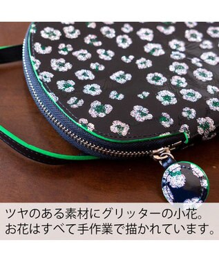 tsumori chisato CARRY グリッターフラワー ミニショルダーバッグ お財布ショルダー ブラック