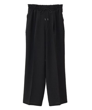 Green Parks 麻調合繊イージーパンツ Black