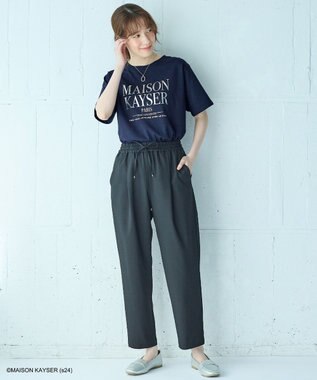 ANY 【洗濯機可/接触冷感/UVケア】イージーケアライトストレッチテーパードパンツ ブラック