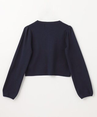 組曲 KIDS 【150-160cm】ラウンドカラー ニットジャケット ネイビー系