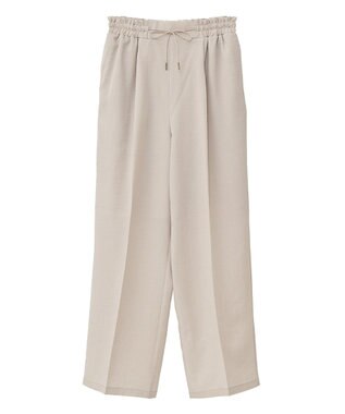 Green Parks 麻調合繊イージーパンツ Black