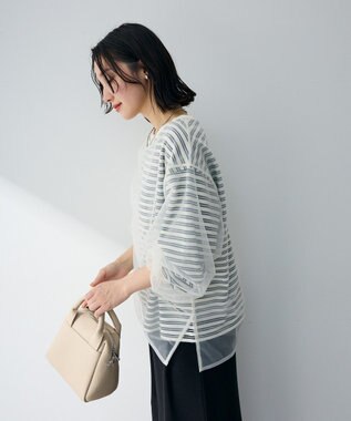 Green Parks シャーリングチュールドッキングプルオーバー Navy