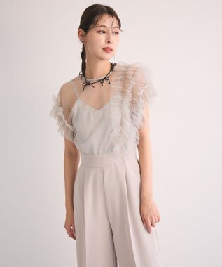 Green Parks ・Ｒａｉｌｍｅ　チュールフリルオールインワン Gray