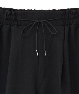 Green Parks 麻調合繊イージーパンツ Black