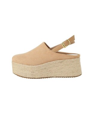 earth music&ecology 厚底ジュートサンダル Beige