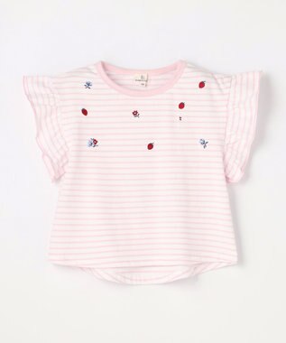 組曲 KIDS 【110-140㎝】 フルーティーボーダーTシャツ ピンク