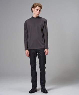JOSEPH HOMME 新色追加【高機能素材】ハイゲージベアスムース　モックネック長袖Ｔシャツ グレー系
