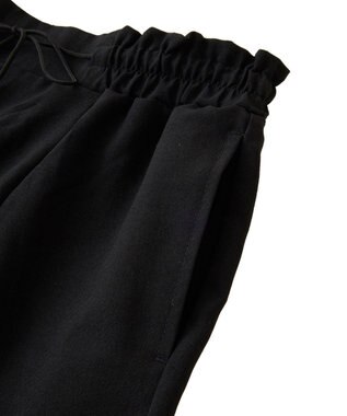 Green Parks 麻調合繊イージーパンツ Black