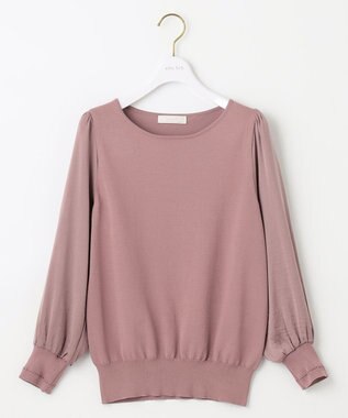 ANY SIS 【洗える】異素材コンビ ニット ピンク