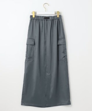 ANY SIS 【WEB・一部店舗限定】サテンカーゴ スカート グレー