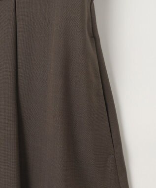 自由区 【洗える】トロピカルストレッチシャツ ドレス カーキブラウン