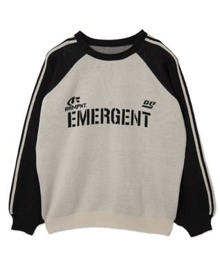 WEGO ゲームグラフィックラグランジャガードニット ブラック