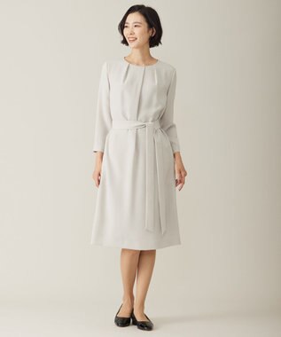 J.PRESS LADIES S 【WEB限定カラーあり・洗える】セラテリーダブルクロス ワンピース ベージュ系