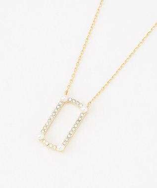  ラインフレームビジューネックレス