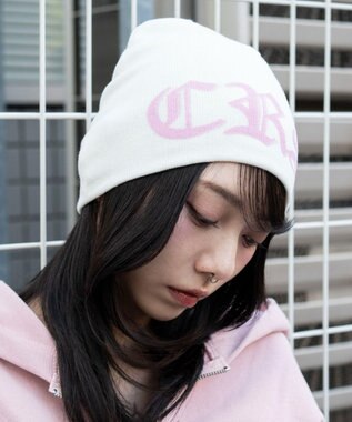 WEGO スプレープリントビーニー ホワイト