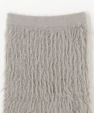 NAVE 【ReNAVE・洗える】メルティーシャギーニット スカート ライトグレー系