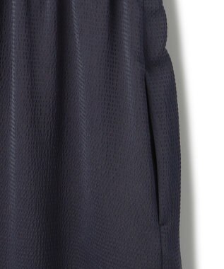 ICB 【洗える】 ストレッチハンマーサテン ノースリーブワンピース ネイビー系