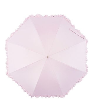 MOONBAT estaa 晴雨兼用 長傘 無地フリル 日傘 遮光 遮熱 UV ペールピンク