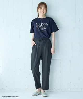 ANY 【洗濯機可/接触冷感/UVケア】イージーケアライトストレッチテーパードパンツ ブラック