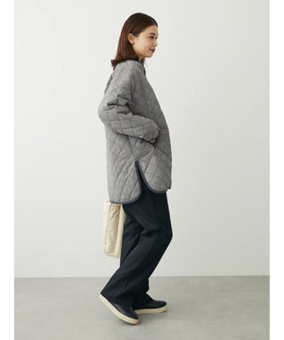 Green Parks キルティングノーカラーブルゾン Check