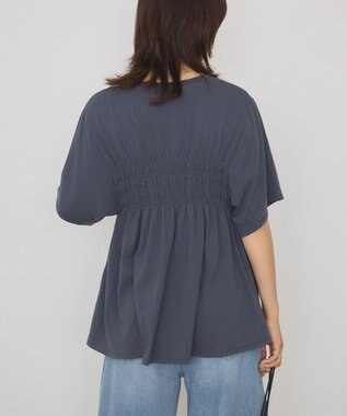 AMERICAN HOLIC シャーリングプリントTシャツ Navy