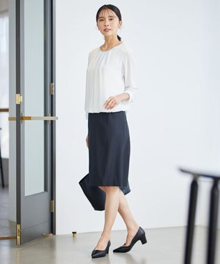 23区 【セットアップ対応】ファインネスウール タイト スカート ブラック系