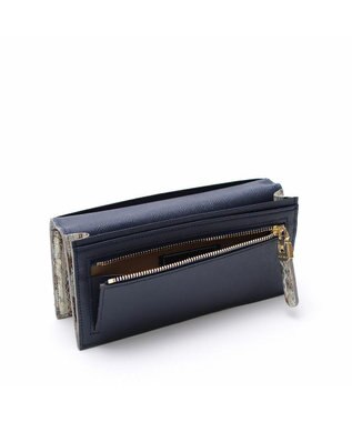 A.D.M.J. 【スネークレザー】アールデコモチーフロングウォレット ターコイズ