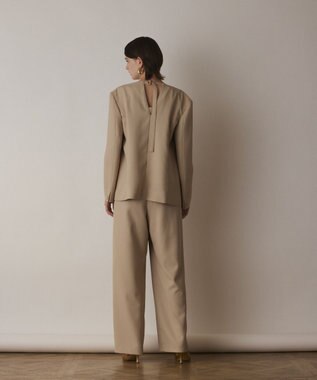 GRACE CONTINENTAL バックシャンノーカラージャケット ベージュ