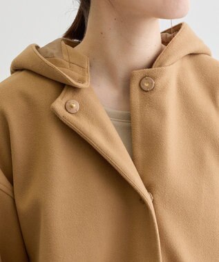 Green Parks フード取り外しハーフコート Camel