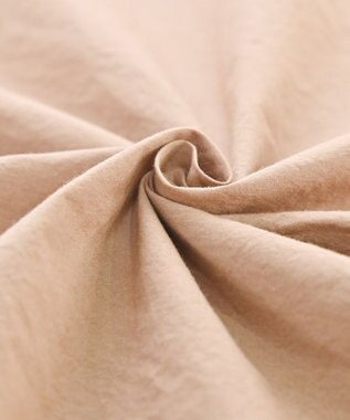 muuc 〈ドライタッチ高品質コットン生地〉ウエスト紐付き ヒルガオ刺繍の半袖ワンピース ベージュ