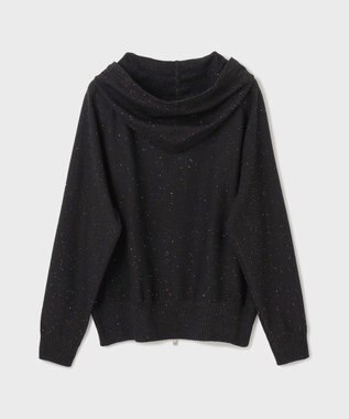 GRACE CONTINENTAL スパンコールニットパーカー ブラック