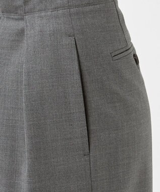 23区 【エステータ】ウールトロドライストレッチ タックワイドパンツ グレー