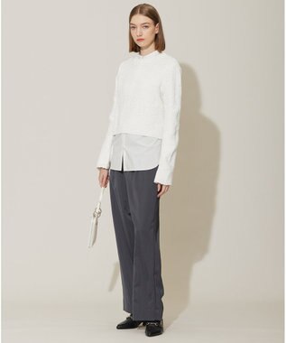 ICB 【洗える】スエードテープヤーン プルオーバー オフホワイト系